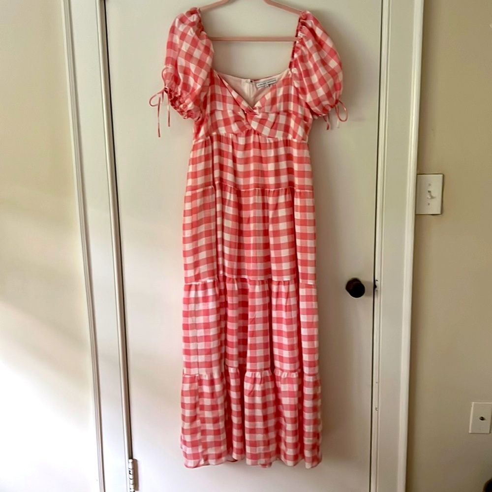 English Factory Pink Gingham Maxidress